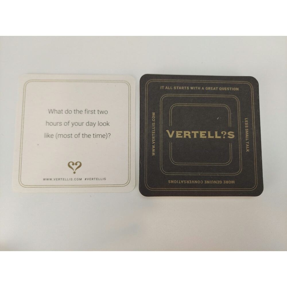 Vertellis Conversation Starter Coasters, Set Of 20 Card/Board Game, New Family